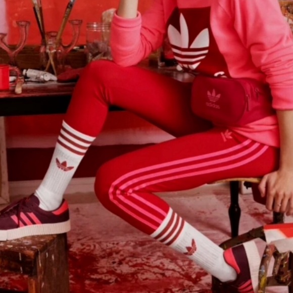 Adidas Original Three Stripe Logo Leggings Tights - Picture 2 of 8